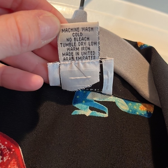 Vintage all over novelty shoe print button down tunic top Emily in Paris SATC 1X - Picture 5 of 10